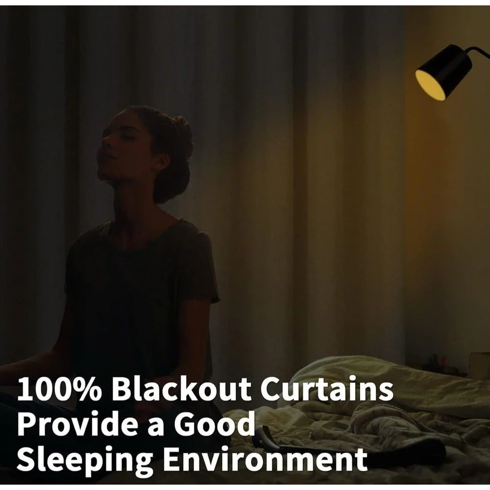BGment Linen Color Blackout Curtains 52x120” Bedroom 2 Panels Set,